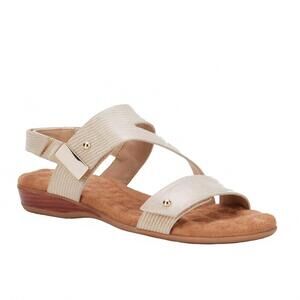 NEW ROS HOMMERSON women's chloe sandals in natural patent lizard print leather